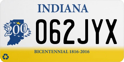 IN license plate 062JYX