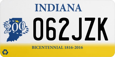 IN license plate 062JZK