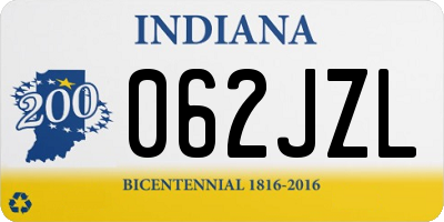 IN license plate 062JZL