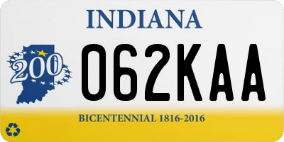 IN license plate 062KAA