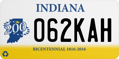 IN license plate 062KAH