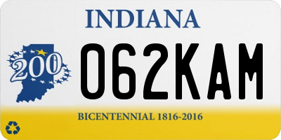 IN license plate 062KAM