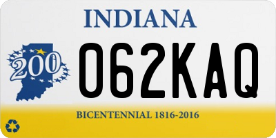 IN license plate 062KAQ
