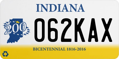 IN license plate 062KAX