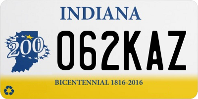 IN license plate 062KAZ