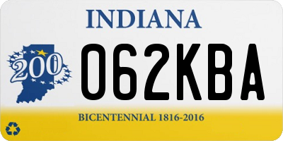 IN license plate 062KBA