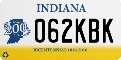 IN license plate 062KBK