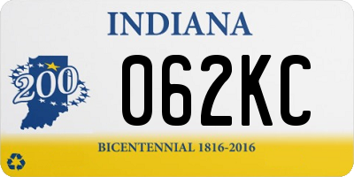 IN license plate 062KC