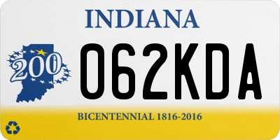IN license plate 062KDA