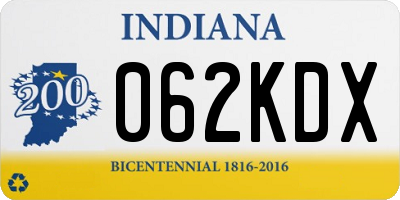 IN license plate 062KDX