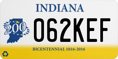 IN license plate 062KEF
