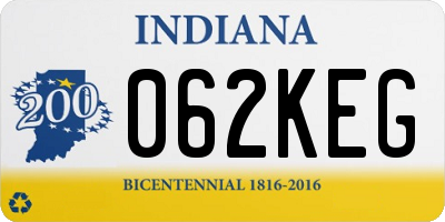 IN license plate 062KEG