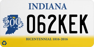 IN license plate 062KEK