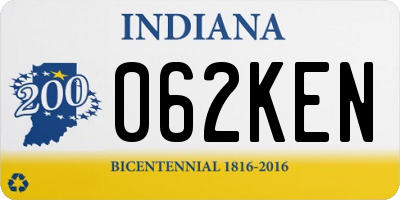 IN license plate 062KEN