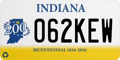 IN license plate 062KEW