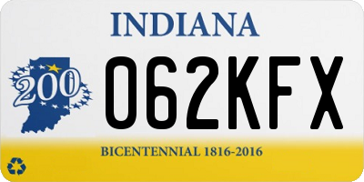 IN license plate 062KFX