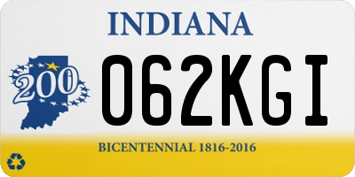 IN license plate 062KGI