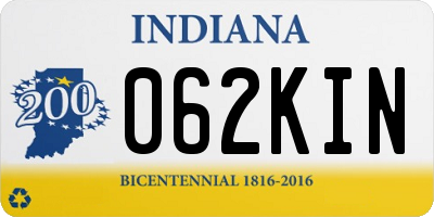 IN license plate 062KIN