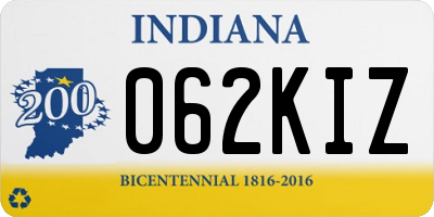 IN license plate 062KIZ