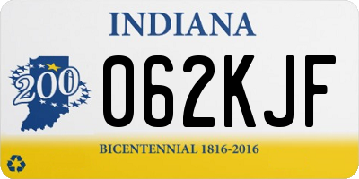 IN license plate 062KJF