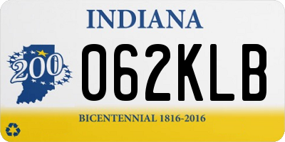 IN license plate 062KLB