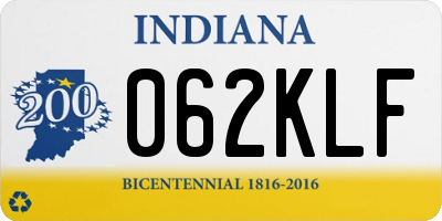 IN license plate 062KLF