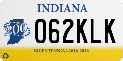 IN license plate 062KLK