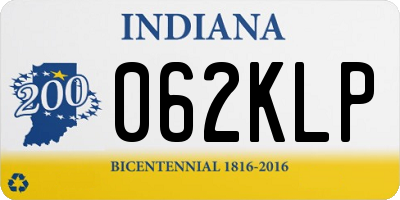 IN license plate 062KLP