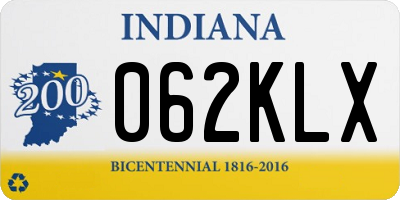 IN license plate 062KLX