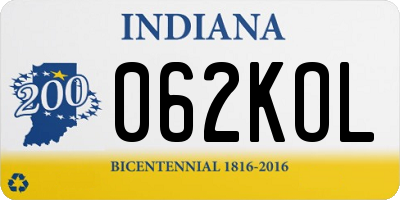 IN license plate 062KOL