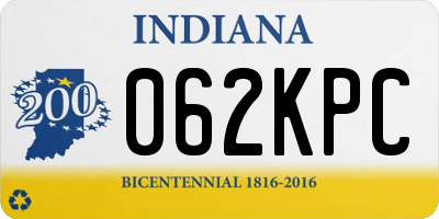 IN license plate 062KPC
