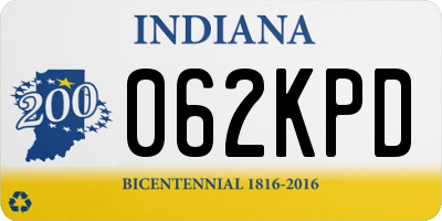 IN license plate 062KPD