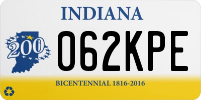 IN license plate 062KPE