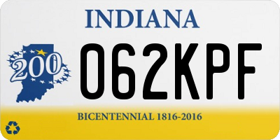 IN license plate 062KPF