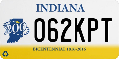 IN license plate 062KPT