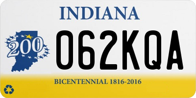 IN license plate 062KQA