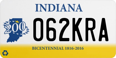 IN license plate 062KRA