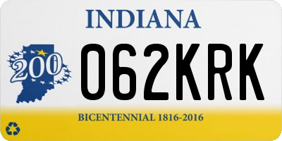 IN license plate 062KRK
