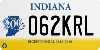 IN license plate 062KRL