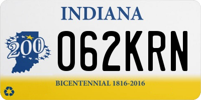 IN license plate 062KRN