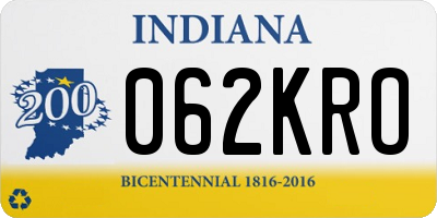 IN license plate 062KRO