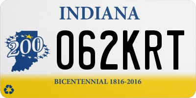 IN license plate 062KRT