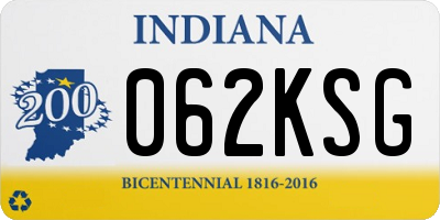 IN license plate 062KSG