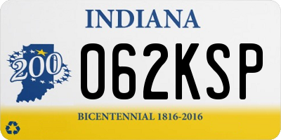 IN license plate 062KSP