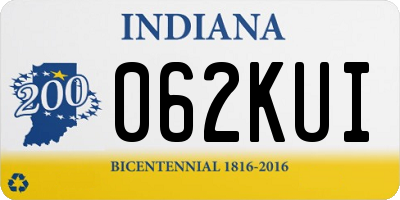 IN license plate 062KUI