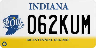 IN license plate 062KUM