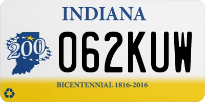 IN license plate 062KUW