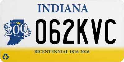 IN license plate 062KVC