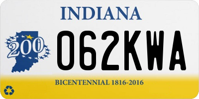 IN license plate 062KWA