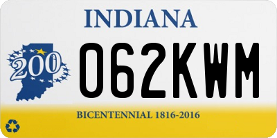 IN license plate 062KWM